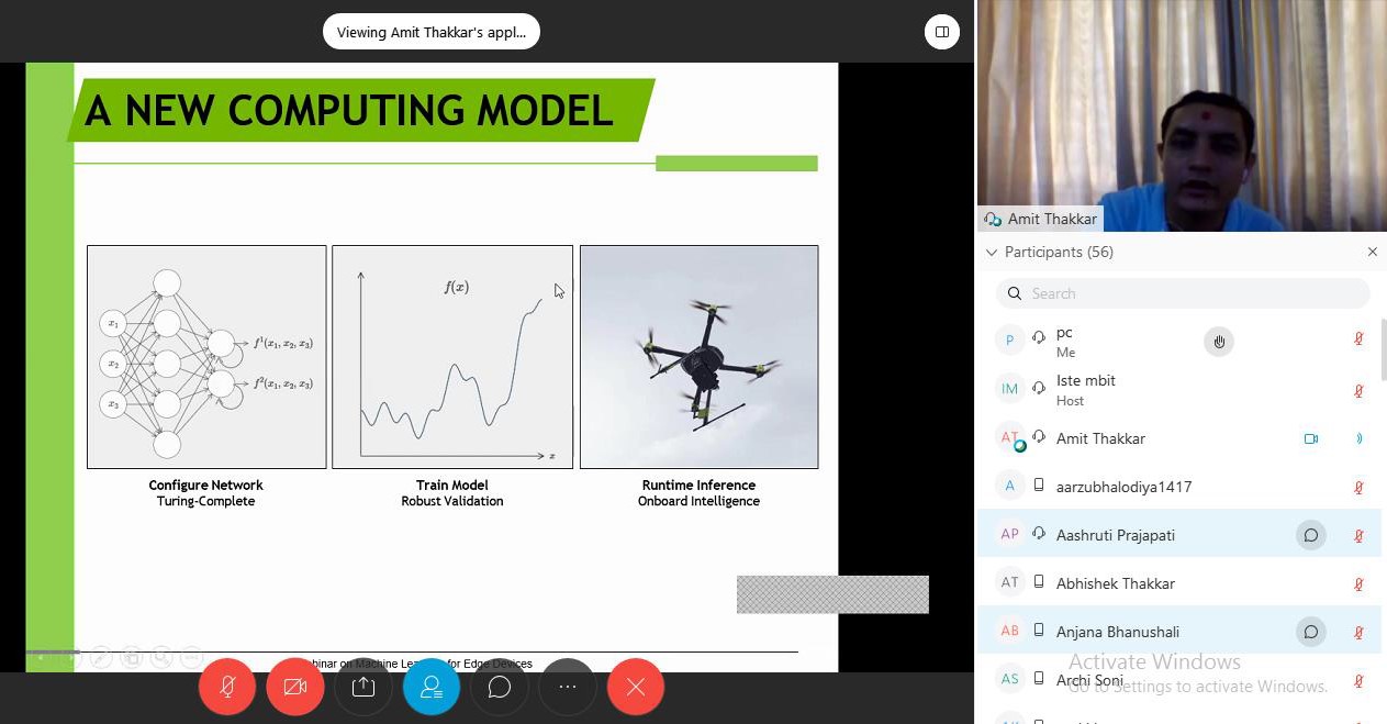 Report of the Webinar on Machine Learning Edge Devices