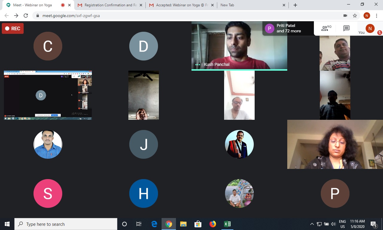MBIT Organized Webinar on Yoga (Conducted by Dr. Kush Panchal)