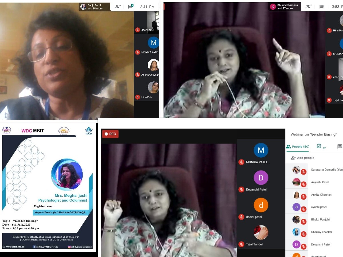 Women Development Cell, MBIT Organized a Webinar on “Gender Biasing”