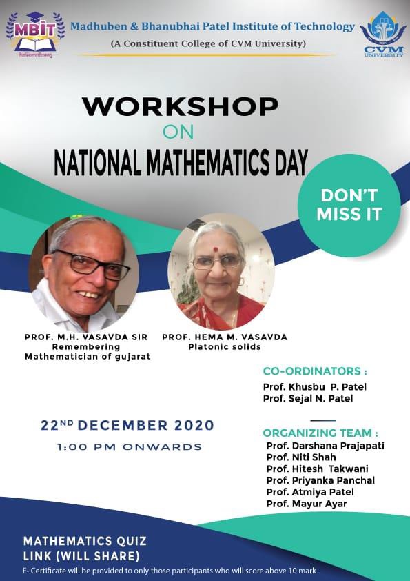 Workshop on ‘Celebration on  National Mathematics Day’