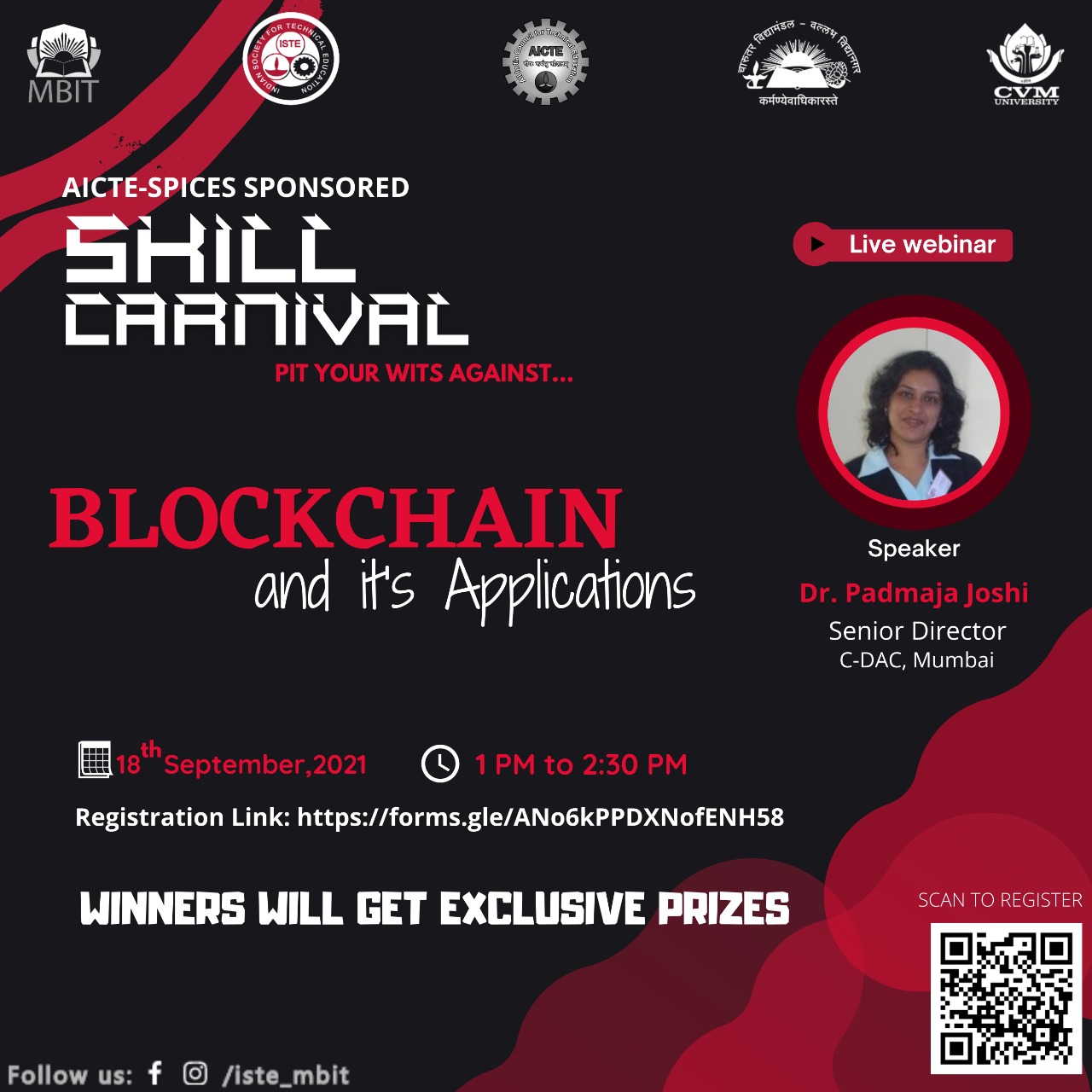 AICTE SPICES & CVMU Sponsored Webinar on “Block Chain & It’s Applications ”