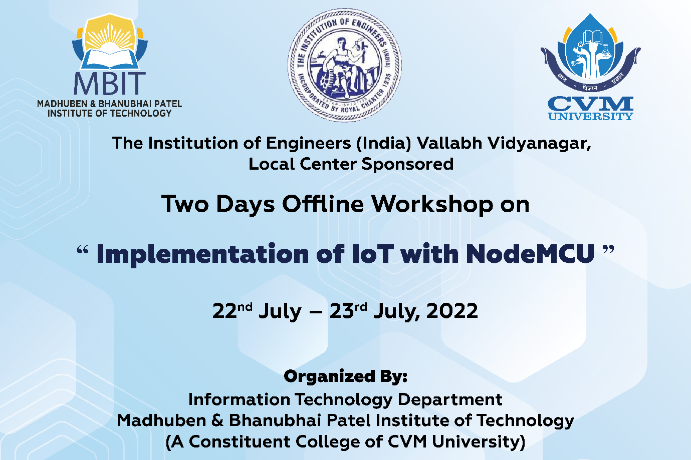 IE Sponsored Workshop on Implementation of IOT with Node MCU