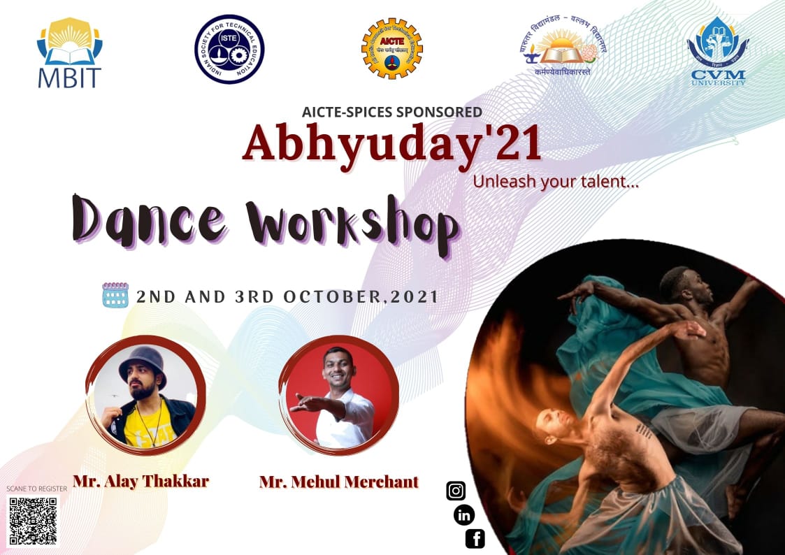 AICTE SPICES Sponsored “Dance Workshop” On 2nd & 3rd October, 2021