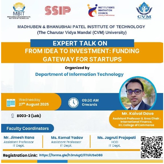Expert talk on: “From Idea to Investment: Funding Gateway for Startups”