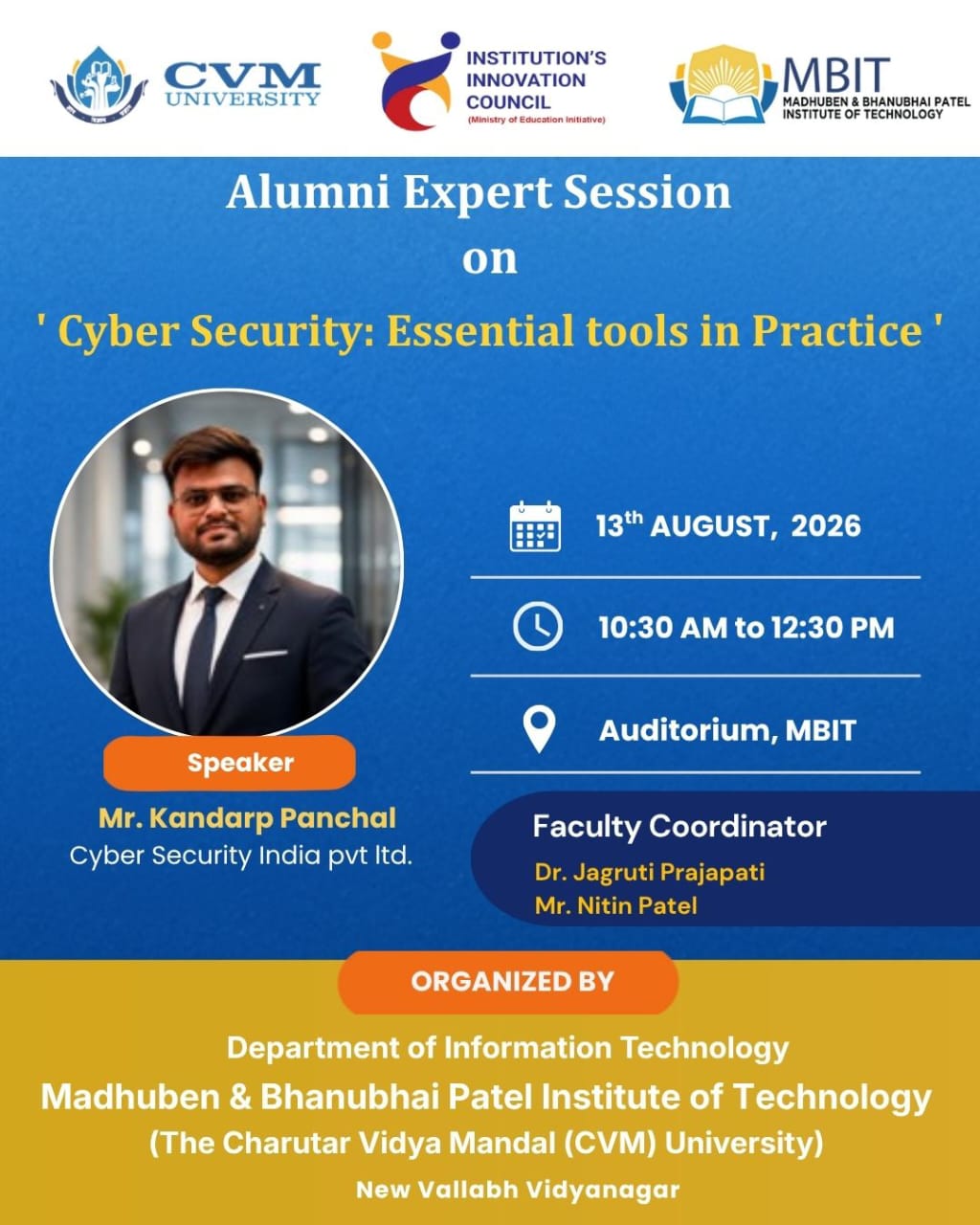 Alumni Expert Session on “Cyber Security: Essential tools in practice”