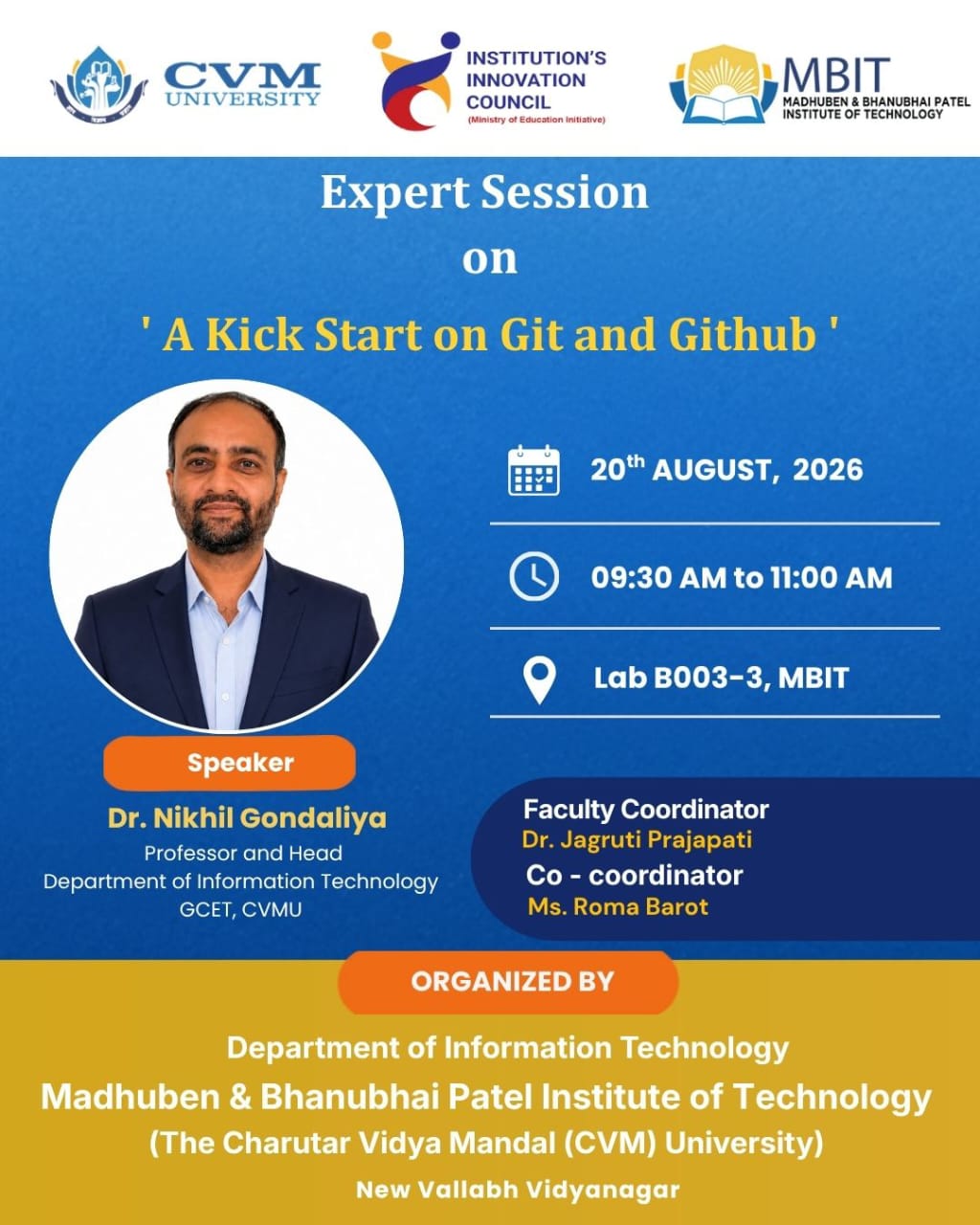 Expert Session on “A Kick Start on Git and GitHub”